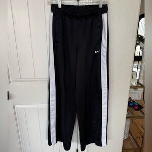 Nike Women’s Black and White wide leg Joggers with snaps on side - Size Small